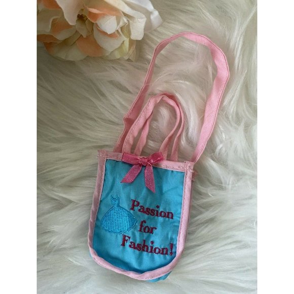American Girl Battat OG Blue Pink Shopping Hand Bag for Dolls 16" 18" Retired - Picture 5 of 10